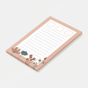 Notas Post-it® Moda botánica de fondo rosa femenino