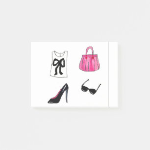 Notas Post-it® Moda calzado manga acuarela