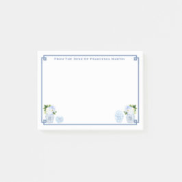 Notas Post-it® Moda Chinoiserie Azul Y Blanco Personalizado