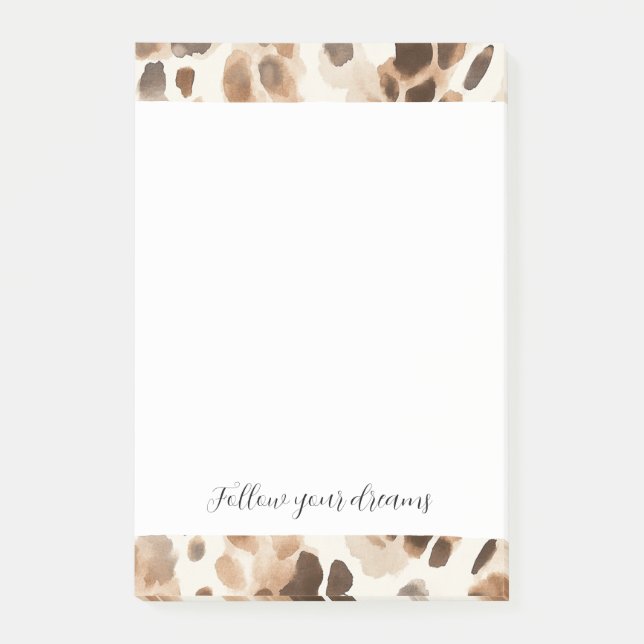 Notas Post-it® Moda Cream Brown Leopardo Animal Print (Anverso)