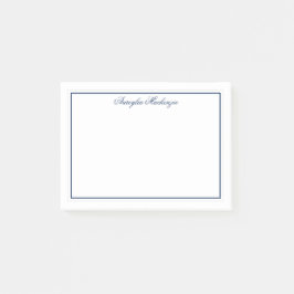 Notas Post-it® Moda Elegante Marina Azul y Blanco Personalizado