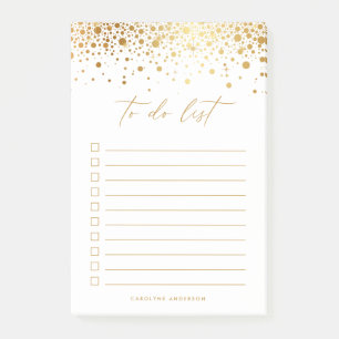 Notas Post-it® Moda Faux Relieve metalizado dorado Confetti Dots