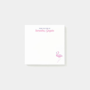 Notas Post-it® Moda Flamingo rosa de la mesa de nombre