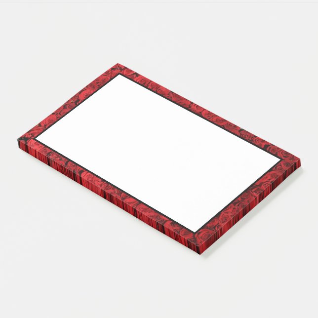 Notas Post-it® Moda Floral Roja (En perspectiva)
