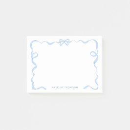 Notas Post-it® Moda Girly Baby Blue Bow Ribbon