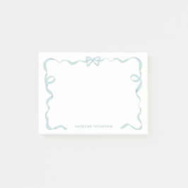 Notas Post-it® Moda Girly Mint Green Bow Ribbon