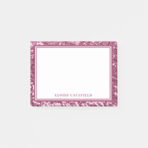 Notas Post-it® Moda Girly Purpurina Rosado Nombre Favor