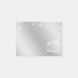 Notas Post-it® Moda moderna Mason Jars String Luces Flor plateada