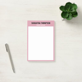 Notas Post-it® Moda moderna rosa, blanco y negro
