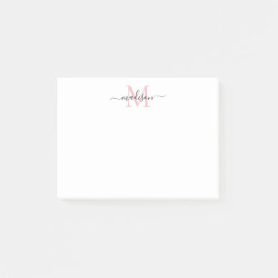 Notas Post-it® Moda moderna suave guión onírico monograma Rubor r