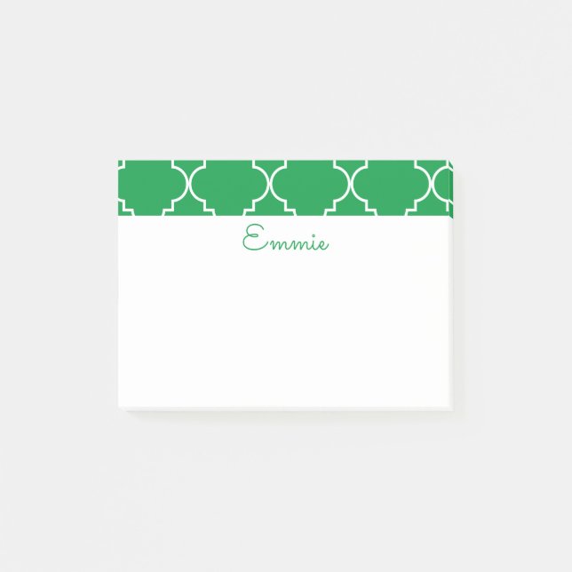 Notas Post-it® Moda Quatrefoil Notepad Personalizado Post-It (Anverso)