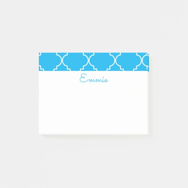 Notas Post-it® Moda Quatrefoil Notepad Personalizado Post-It (Anverso)