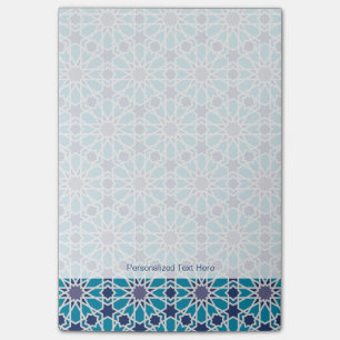 Notas Post-it® Modelo abstracto en azul y gris