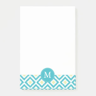Notas Post-it® Modelo amarillo de Ikat de los diamantes de la