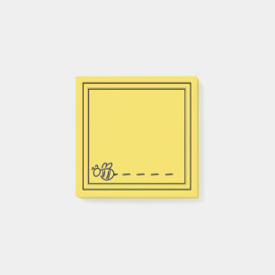 Notas Post-it® Modelo amarillo del monograma de las abejas del