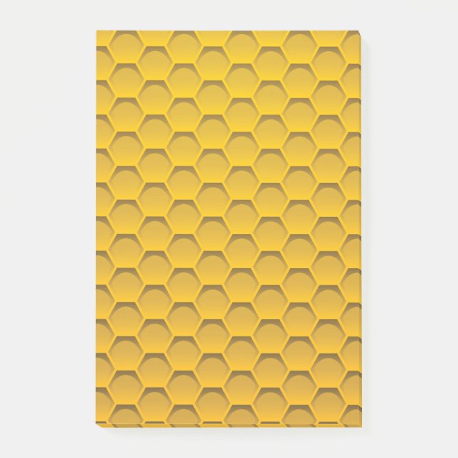 Notas Post-it® Modelo amarillo del panal (Anverso)
