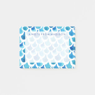Notas Post-it® Modelo azul de la escala de la acuarela