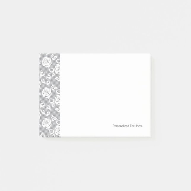 Notas Post-it® Modelo blanco del cordón en fondo gris (Anverso)