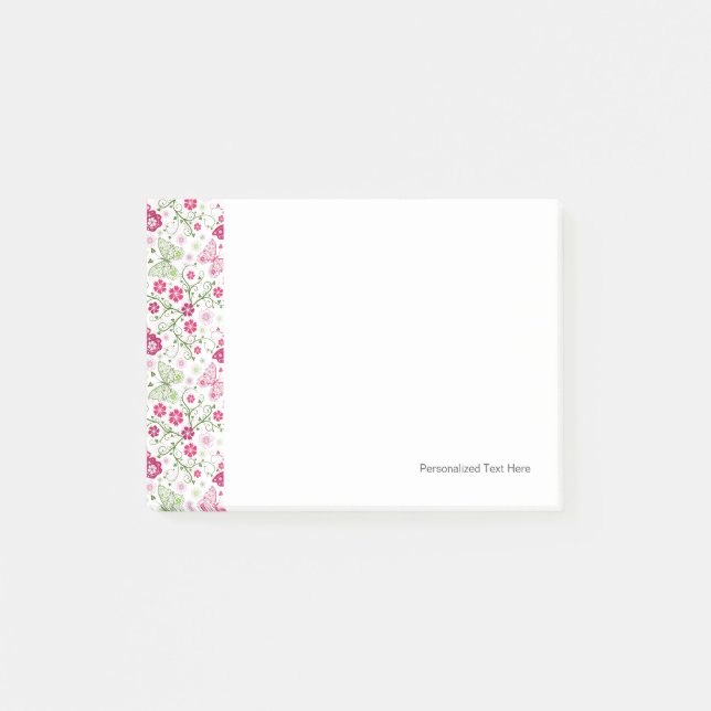 Notas Post-it® Modelo blanco floral (Anverso)