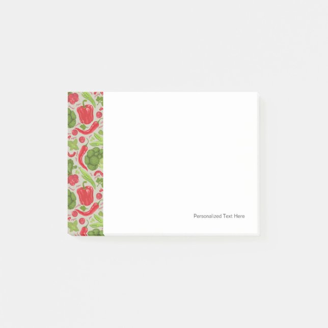 Notas Post-it® Modelo brillante de verduras frescas (Anverso)