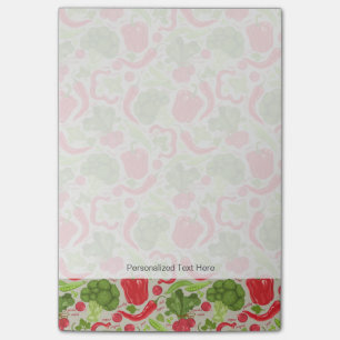 Notas Post-it® Modelo brillante de verduras frescas