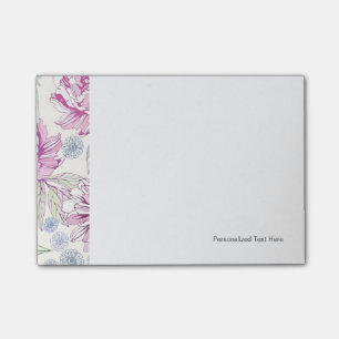 Notas Post-it® Modelo con las flores rosadas