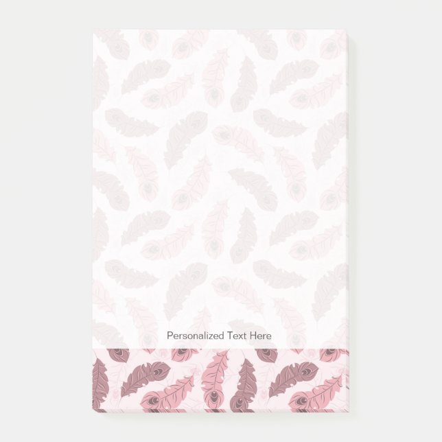 Notas Post-it® modelo con las plumas del pavo real (Anverso)