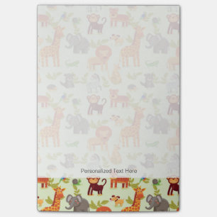 Notas Post-it® Modelo con los animales del dibujo animado