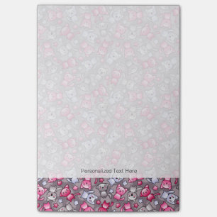 Notas Post-it® modelo con los gatos lindos del doodle del kawaii
