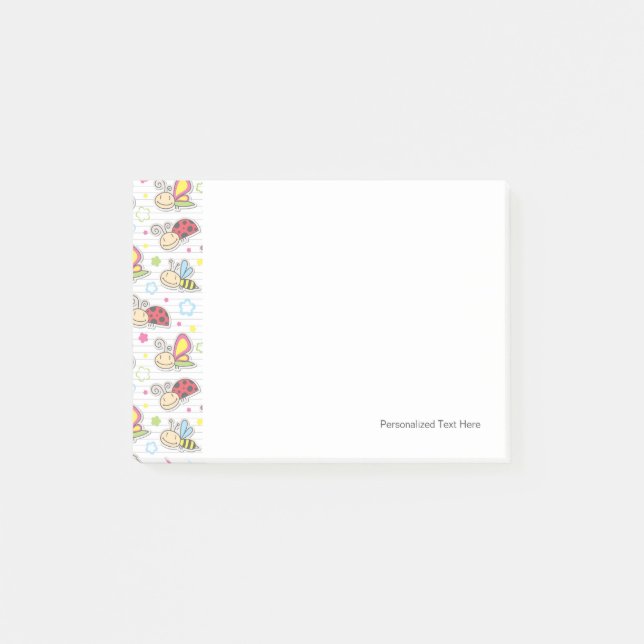 Notas Post-it® modelo con los insectos (Anverso)