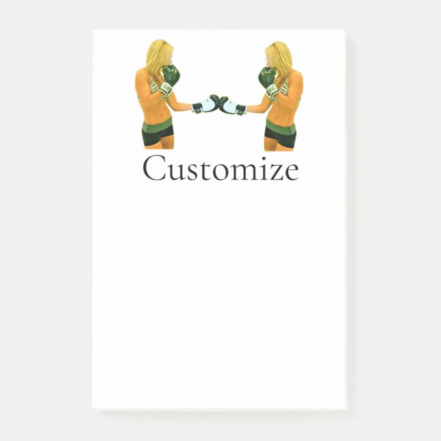 Notas Post-it® Modelo de fitness femenino boxeo Thunder_Cove (Anverso)