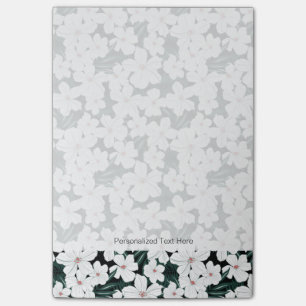 Notas Post-it® Modelo de flores tropical blanco