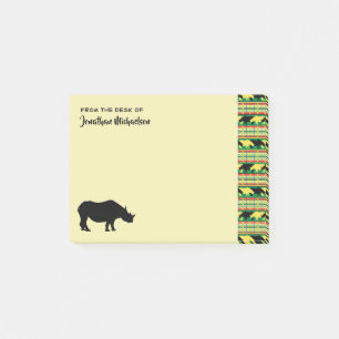 Notas Post-it® Modelo de la armadura del safari del rinoceronte
