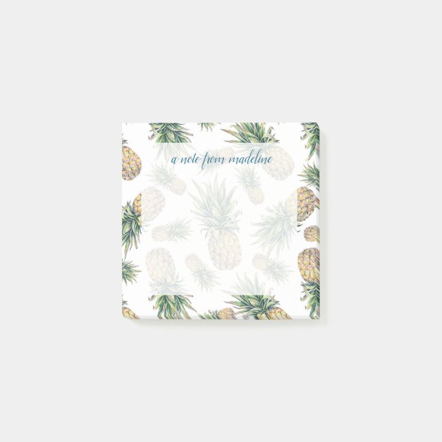 Notas Post-it® Modelo de la piña de la acuarela (Anverso)