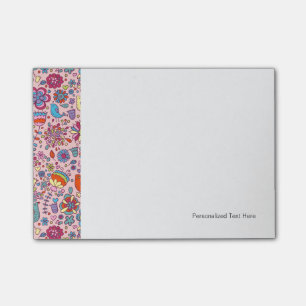 Notas Post-it® Modelo de la primavera con las flores coloridas