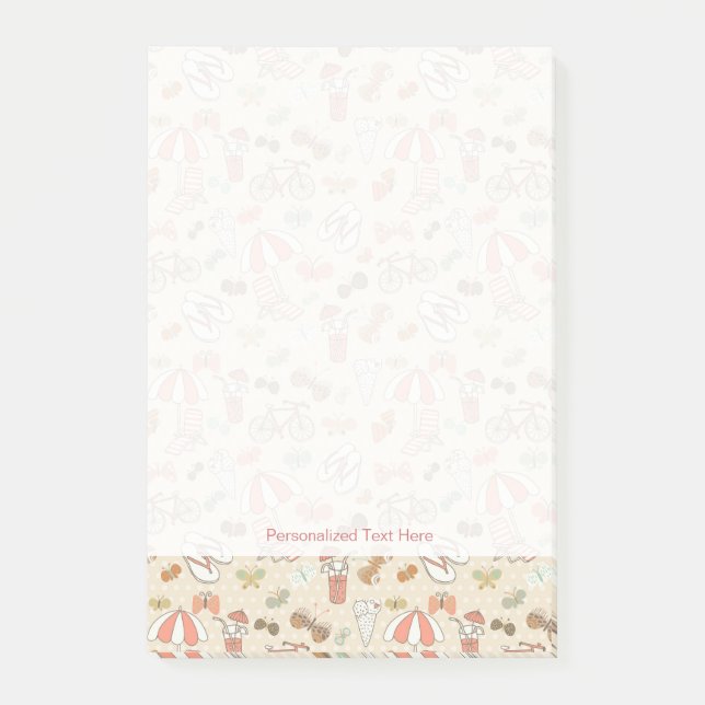 Notas Post-it® Modelo de las vacaciones de verano (Anverso)