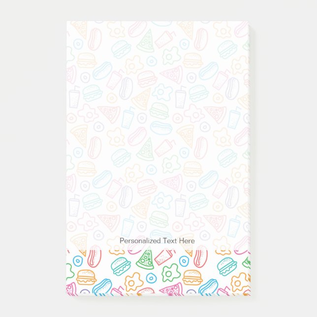 Notas Post-it® Modelo de los alimentos de preparación rápida (Anverso)