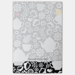 Notas Post-it® Modelo de los pájaros y de las tazas
