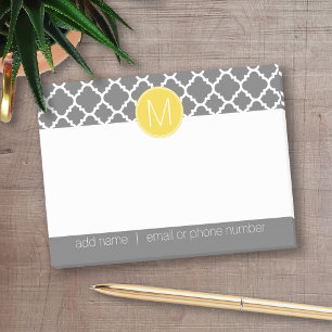 Notas Post-it® Modelo de moda de Quatrefoil con el monograma de