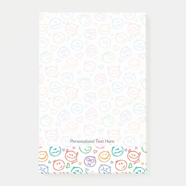 Notas Post-it® modelo de sonrisas (Anverso)