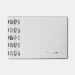 Notas Post-it® modelo de un oso de peluche del juguete