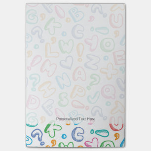Notas Post-it® modelo del alfabeto