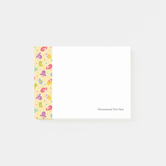 Notas Post-it® Modelo del bebé con los pájaros lindos (Anverso)