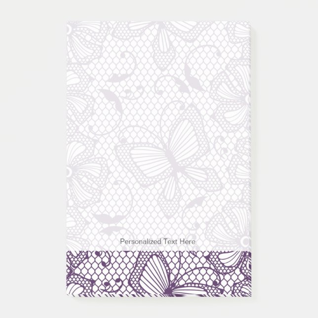 Notas Post-it® Modelo del cordón con las mariposas (Anverso)