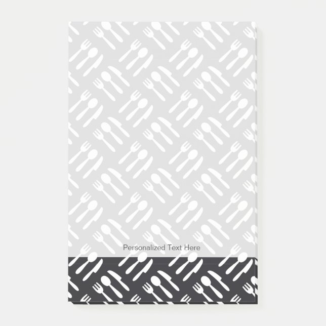 Notas Post-it® Modelo del cuchillo de la cuchara de la (Anverso)