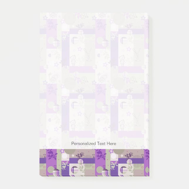 Notas Post-it® Modelo del edredón del bebé (Anverso)