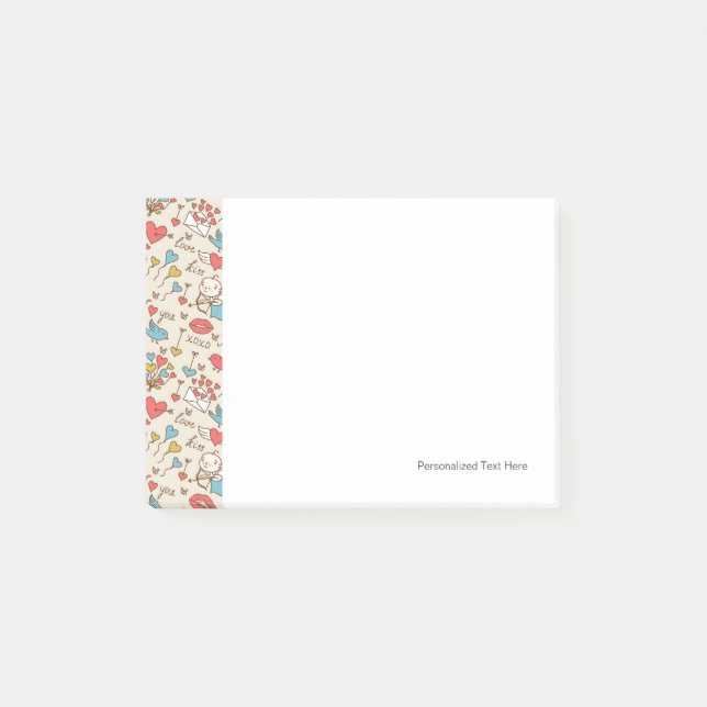 Notas Post-it® Modelo del el día de San Valentín con el Cupid (Anverso)