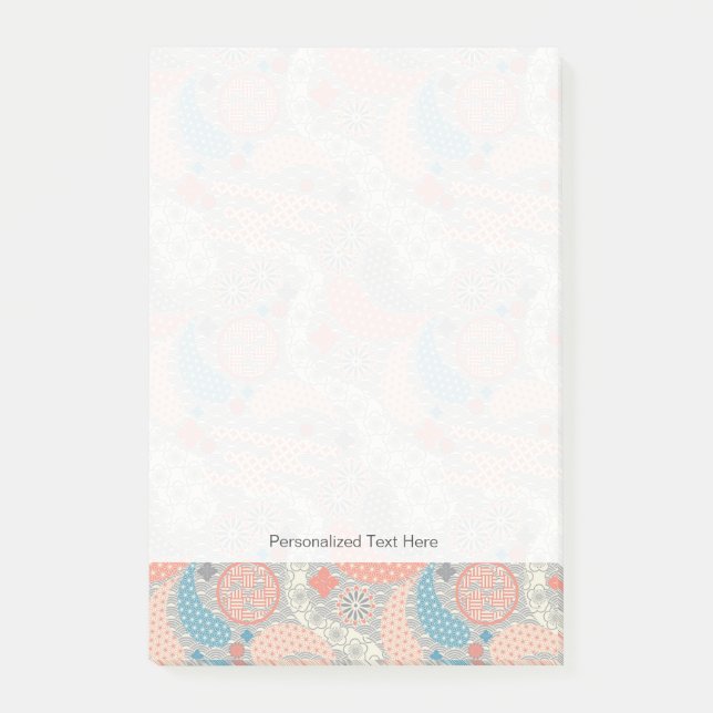 Notas Post-it® Modelo del estilo japonés. Ejemplo (Anverso)