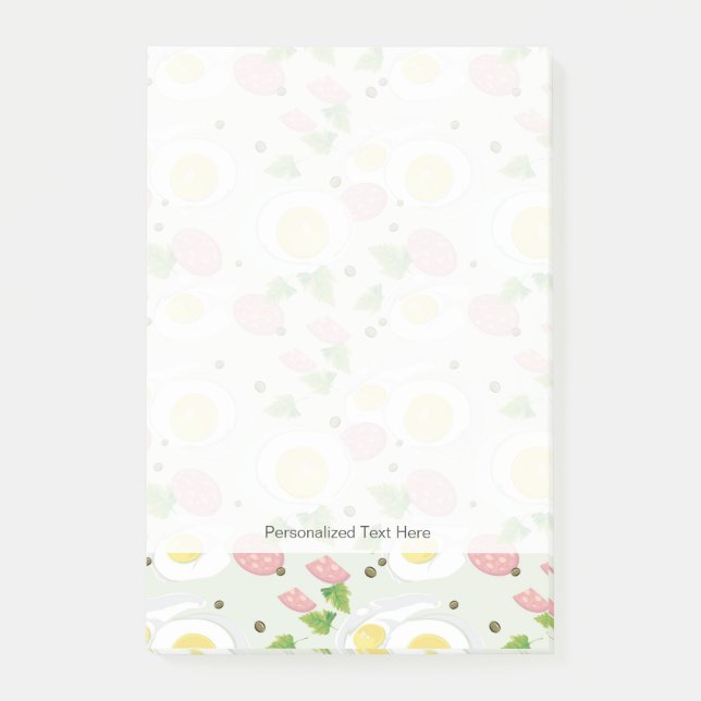 Notas Post-it® Modelo del huevo y de la salchicha (Anverso)