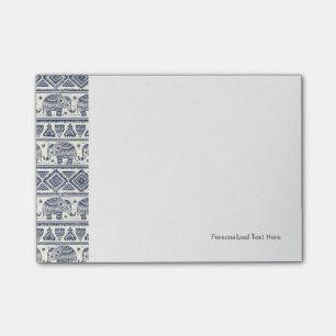 Notas Post-it® Modelo étnico azul del elefante